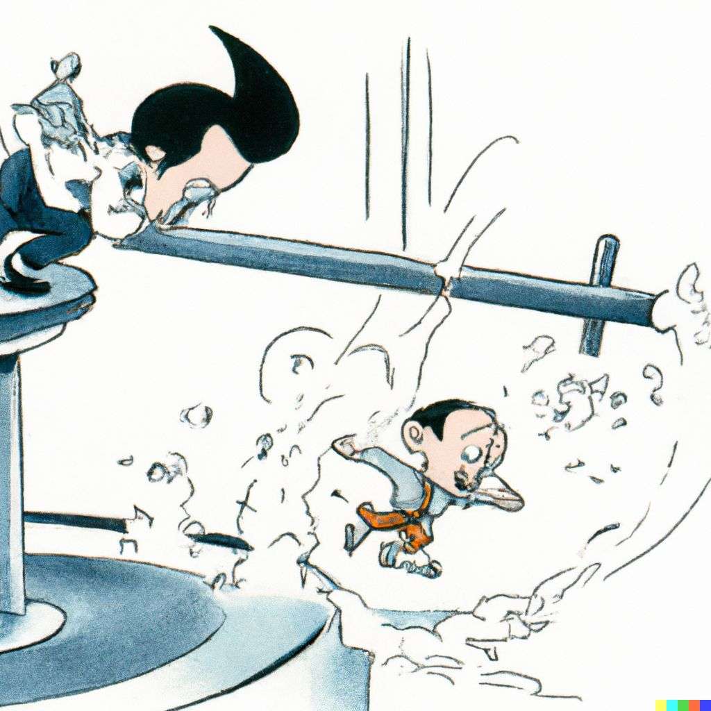 the discovery of gravity, cartoon by Osamu Tezuka
